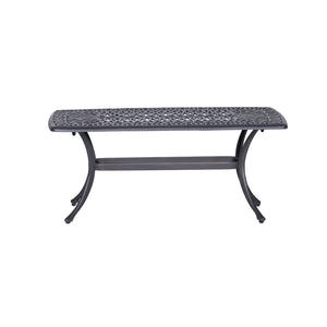 English Elm Coffee Table Gunmetal Aluminum Outdoor Coffee Table — All-Weather Durable, Lightweight, Low-Profile Design for Patio Relaxation B01051513