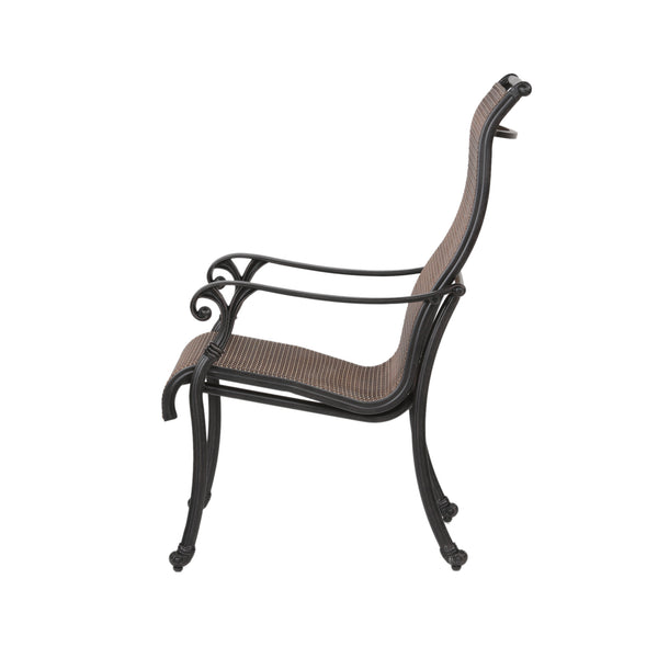 English Elm Patio Castle Rock Sling Chairs Set of 2 — Rust‑Proof Aluminum Frame, Bronze All‑Weather Comfort and Style B01051451