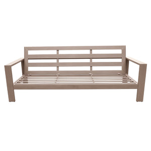 English Elm Sofa, Alassio Pewter Aluminum Outdoor Patio Sofa with Weather-Resistant Olefin Cushions, 80"L x 28"W x 19"H B01051436
