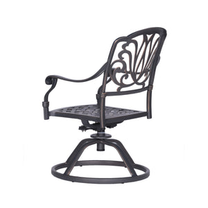 English Elm Patio Geneva Aluminum Swivel Rocker Dining Chairs Set of 2 with Sunbrella Cushions, Weatherproof Sand B01051465