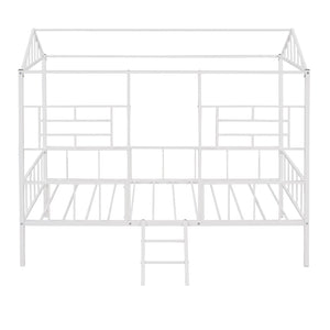 English Elm Metal House Frame Twin Bed White Steel Playhouse Design for Kids Bedroom Decor MF289091AAK