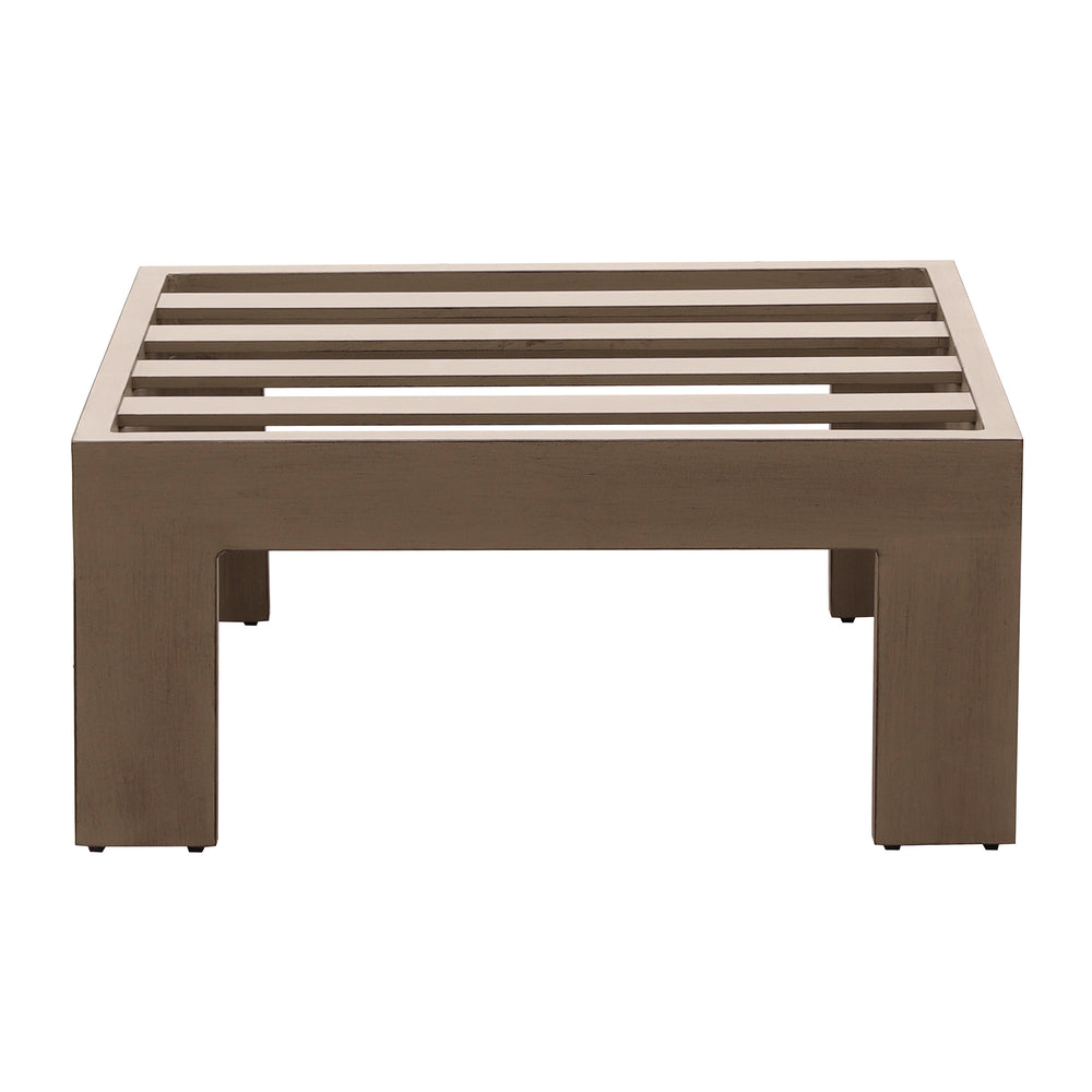 English Elm Patio Aluminum Ottoman with Olefin Cushion, Weather-Resistant Pewter Finish, Removable Cover, 27x24x13 B01051500
