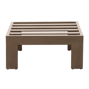 English Elm Patio Aluminum Ottoman with Olefin Cushion, Weather-Resistant Pewter Finish, Removable Cover, 27x24x13 B01051500