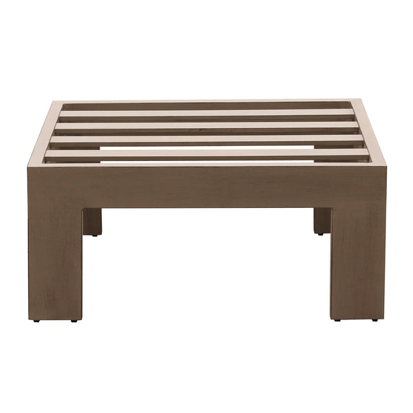 English Elm Patio Aluminum Ottoman with Olefin Cushion, Weather-Resistant Pewter Finish, Removable Cover, 27x24x13 B01051500
