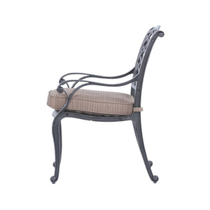 English Elm Sparta Modern Dining Arm Chair Dupione Brown – Weather-Resistant Aluminum Frame, Olefin Cushion Comfort B01051444