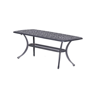 English Elm Coffee Table Gunmetal Aluminum Outdoor Coffee Table — All-Weather Durable, Lightweight, Low-Profile Design for Patio Relaxation B01051513