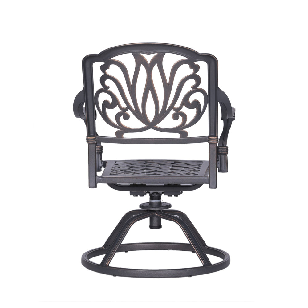 English Elm Patio Geneva Aluminum Swivel Rocker Dining Chairs Set of 2 with All-Weather Cushions, Cast Silver B01051467