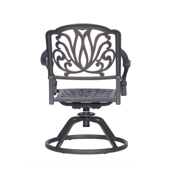 English Elm Patio Geneva Aluminum Swivel Rocker Dining Chairs Set of 2 with All-Weather Cushions, Cast Silver B01051467