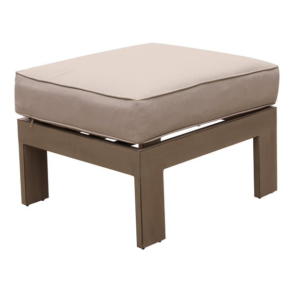 English Elm Patio Aluminum Ottoman with Olefin Cushion, Weather-Resistant Pewter Finish, Removable Cover, 27x24x13 B01051500