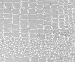 English Elm Glamourous mirrored nightstand with alligator-embossed fronts, crystal hardware and beveled trim Silver 31 L x 20 W x 31.5 H B01151368