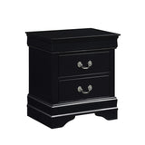 Louis Philippe Style Black Finish Nightstand - Traditional Design Bedroom Furniture