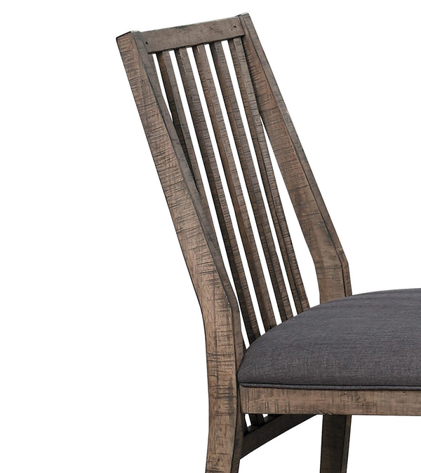 English Elm Wooden Rustic Codie Side Chairs Set of 2 — Weathered Ash Veneer, Padded Fabric Seats, Distressed Finish B01151372