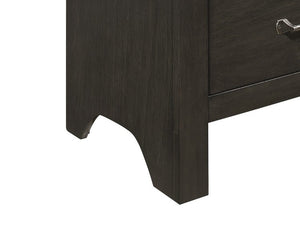 English Elm Transitional Charcoal Gray Nightstand with Okume Veneer, Center Glide Drawers & Fixed Pulls – 24x16x25" B01151369