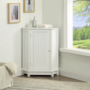 English Elm Grey Triangle Corner Cabinet Mdf Modern Bathroom Storage with Adjustable Shelves White N725P333564K