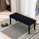Hearth and Haven Heng Ming Upholstered Tufted Bench Ottoman , Velvet Dining Bench Bedroom Bench Footrest Stool Accent Bench For Entryway Dining Room Living Room W212132681