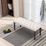 Hearth and Haven Heng Ming Upholstered Tufted Bench Ottoman , Velvet Dining Bench Bedroom Bench Footrest Stool Accent Bench For Entryway Dining Room Living Room W212132683