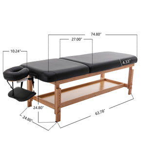 English Elm HENGMIGN Professional PU Spa Massage Table, Waterproof Portable Treatment Bed with Adjustable Height W21236007