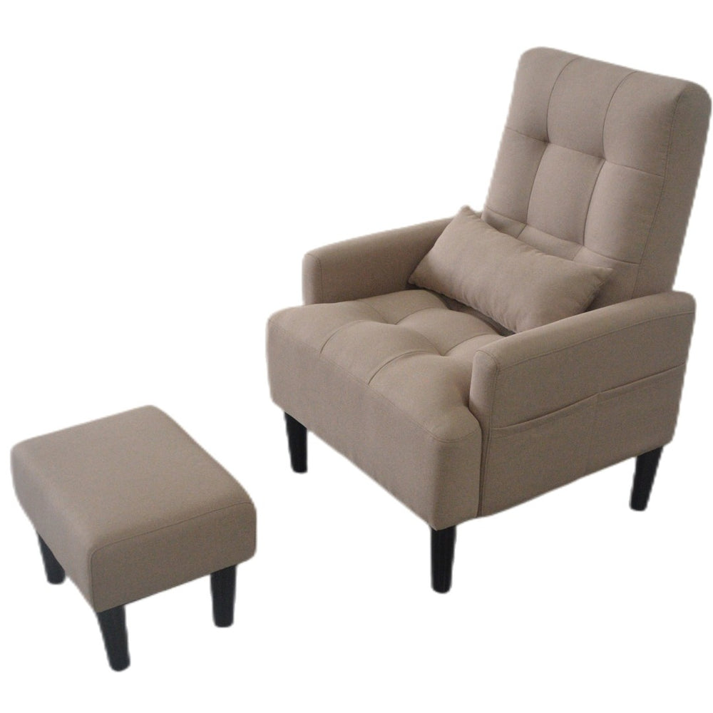 English Elm Redde Modern Multifunctional Lounge Chair & Ottoman Set - Adjustable Recline, Storage & Comfort W1183S00003-GIGA