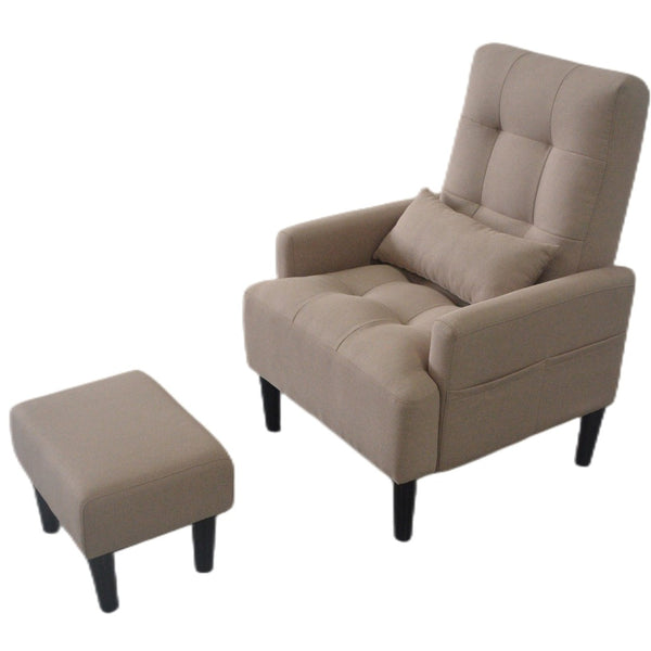 English Elm Redde Modern Multifunctional Lounge Chair & Ottoman Set - Adjustable Recline, Storage & Comfort W1183S00003-GIGA
