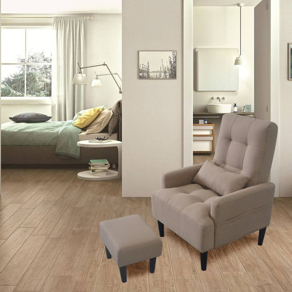 English Elm Redde Modern Multifunctional Lounge Chair & Ottoman Set - Adjustable Recline, Storage & Comfort W1183S00003-GIGA