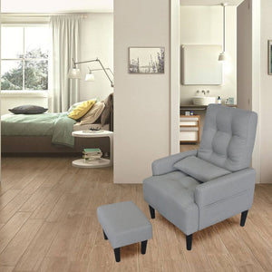 English Elm Redde Modern Adjustable Leisure Chair - Cozy Ergonomic Gray Sofa For Compact Living Spaces & Relaxation W1183S00002-GIGA