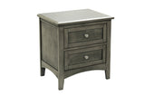 Cool Gray 1-Piece Nightstand with Drawers, Brushed Nickel Knobs, Transitional Style