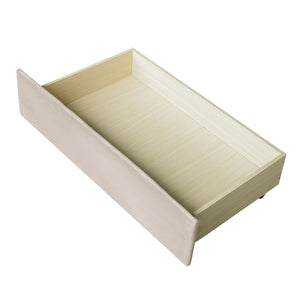 English Elm Upholstered Velvet Twin Daybed with Storage Drawers Wood Slats Guest Room Seating Beige LP000312AAA