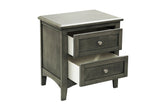 English Elm Cool Gray Finish 1 Piece Nightstand Of Drawers Brushed Nickel Tone Knobs Transitional Style Bedroom Furniture