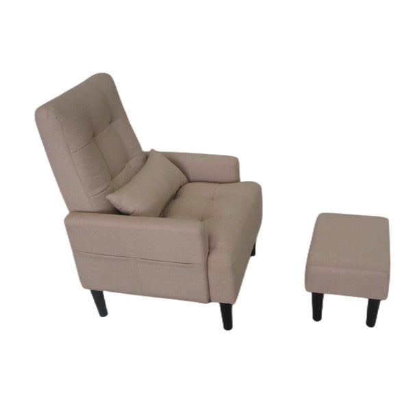 English Elm Redde Modern Multifunctional Lounge Chair & Ottoman Set - Adjustable Recline, Storage & Comfort W1183S00003-GIGA
