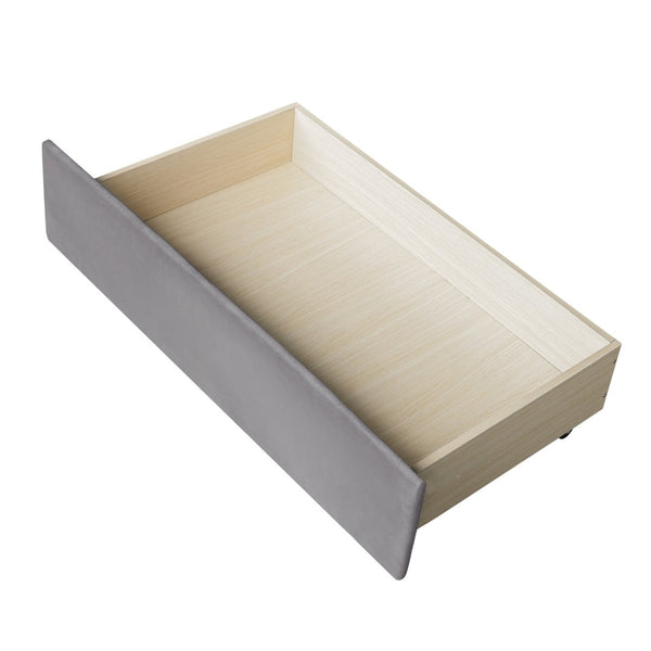 English Elm Upholstered Velvet Twin Daybed with Storage Drawers Wood Slats Guest Room Seating Gray LP000312AAE