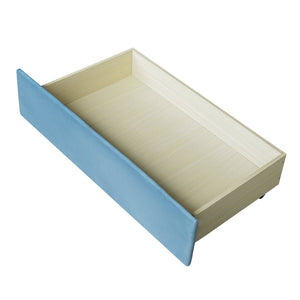 English Elm Upholstered Velvet Twin Daybed with Storage Drawers Wood Slats Guest Room Seating Blue LP000312AAC