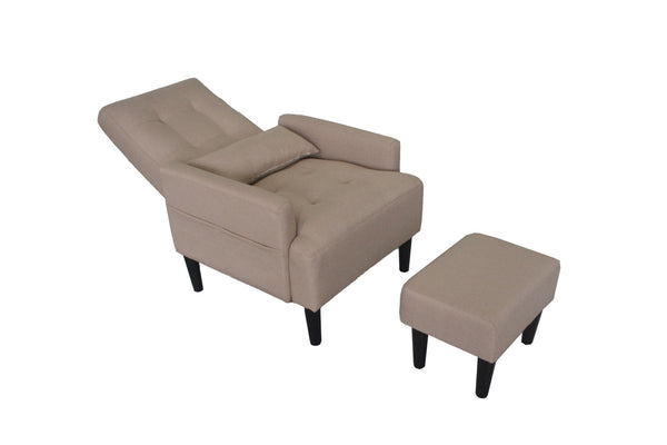 English Elm Redde Modern Multifunctional Lounge Chair & Ottoman Set - Adjustable Recline, Storage & Comfort W1183S00003-GIGA