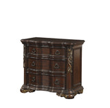 English Elm Royal Bedroom Cherry Finish Nightstand Of 3 Drawers Ring Pulls Traditional Home Furniture