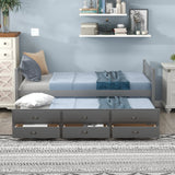 Hearth and Haven Rosemary Twin Size Daybed with Pull-Out Trundle and 3 Drawers, Grey LP000241AAE