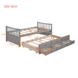 Hearth and Haven Rosemary Twin Size Daybed with Pull-Out Trundle and 3 Drawers, Grey LP000241AAE