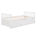 Hearth and Haven Rosemary Twin Size Daybed with Pull-Out Trundle and 3 Drawers, White LP000241AAK