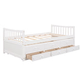 Hearth and Haven Rosemary Twin Size Daybed with Pull-Out Trundle and 3 Drawers, White LP000241AAK