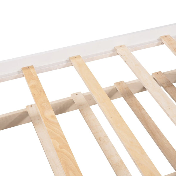 English Elm Daybed Twin Frame with Pull Out Trundle and Three Storage Drawers for Guest Rooms White LP000241AAK