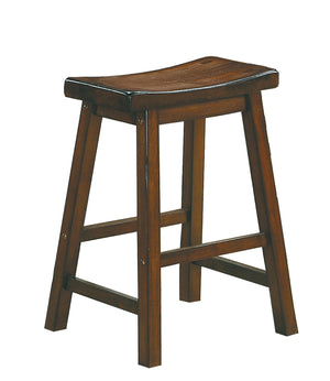 English Elm 24-inch Saddle Seat Counter Stools Set of 2 - Solid Wood Distressed Cherry Finish, 24" Seat Height Casual Dining B01151978