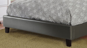 English Elm Full Full-size tufted wingback bed with nailhead trim faux leather upholstery and modern lines Silver 6 L x 10 W x 78 H B011S00135