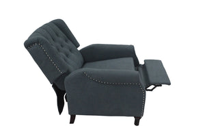 English Elm Redde Dark Gray Waterproof Recliner Sofa Chair — High Back Manual Cinema Seat with Smooth Push-Back Mechanism and Ergonomic Cushions W118348061