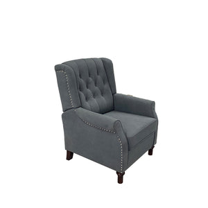 English Elm Redde Dark Gray Waterproof Recliner Sofa Chair — High Back Manual Cinema Seat with Smooth Push-Back Mechanism and Ergonomic Cushions W118348061
