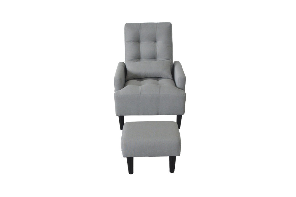 English Elm Redde Modern Adjustable Leisure Chair - Cozy Ergonomic Gray Sofa For Compact Living Spaces & Relaxation W1183S00002-GIGA