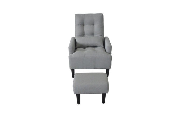 English Elm Redde Modern Adjustable Leisure Chair - Cozy Ergonomic Gray Sofa For Compact Living Spaces & Relaxation W1183S00002-GIGA