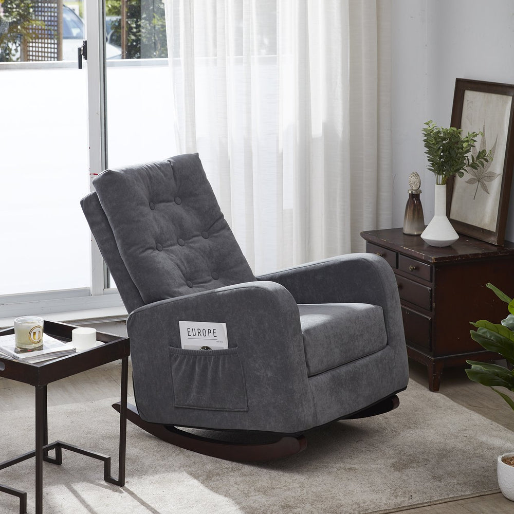 English Elm Single Highback Reclining Chair Medieval-Inspired Tatami Accent Sofa with Plush Support & Solid Wood Legs W24441375