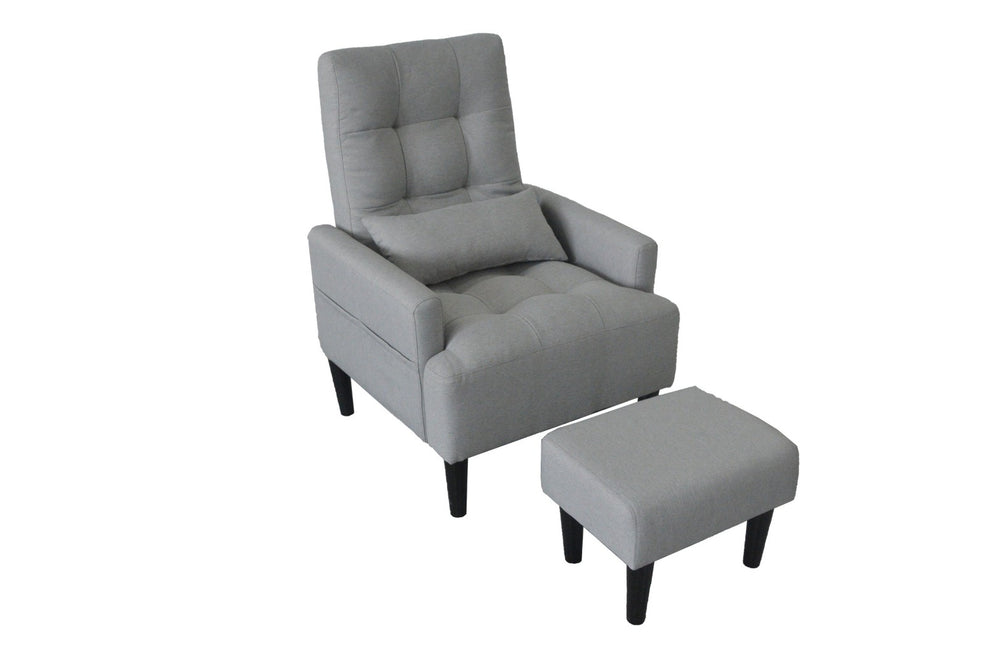 English Elm Redde Modern Adjustable Leisure Chair - Cozy Ergonomic Gray Sofa For Compact Living Spaces & Relaxation W1183S00002-GIGA