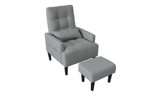 English Elm Redde Modern Adjustable Leisure Chair - Cozy Ergonomic Gray Sofa For Compact Living Spaces & Relaxation W1183S00002-GIGA