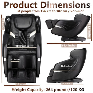 English Elm Massage Recliner Sl Track Zero Gravity Chair with Airbag Foot Roller Bluetooth Spa W73052143