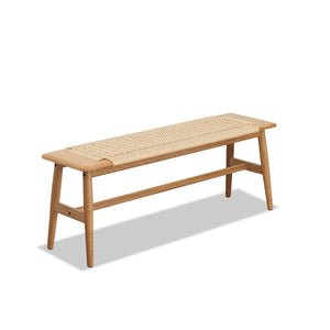 English Elm (1.2m) Solid Oak Handwoven Cane Dining Bench Scandinavian Bedroom Entryway Seating W1283P297662