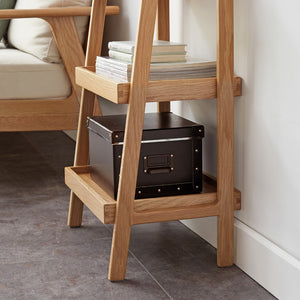 English Elm Storage Bench with Three Open Tiers Solid Beech Wood Shoe Organizer for Entryway W128352205